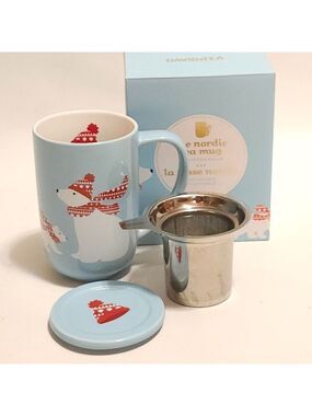 NIB Davids Tea Nordic Mug Icy Blue Polar Bear Davidstea